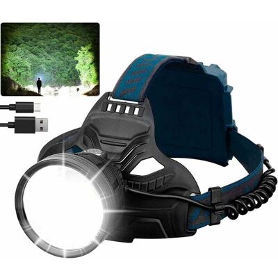Melissa Lampe Frontale Led Rechargeable, Ultra Puissante 50000 Lumens Lampe Torche Led 4 Modes Avec Feu Arrière Rouge, Rechargeable Usb 6000 Mah, Etanche Lampe Frontale Pour Camping, Pêche, Cyclisme - Publicité Melissa Lampe Frontale Led Rechargeable, Ultra Puissante 50000 Lumens Lampe Torche Led 4 Modes Avec Feu Arrière Rouge, Rechargeable Usb 6000 Mah, Etanche Lampe Frontale Pour Camping, Pêche, Cyclisme - Publicité