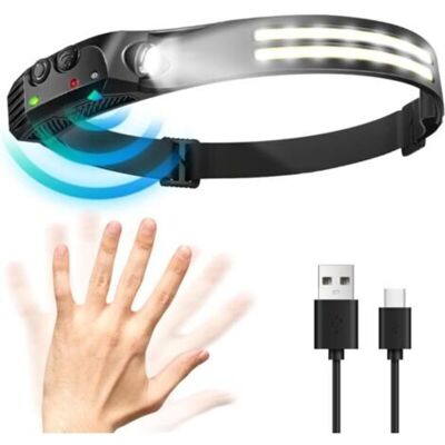 OEM Lampe Frontale Rechargeable Étanche,1200 Lumens Lampe Frontale Led, 5 Modes D'Éclairage, Frontale Rechargeable Type C, Avec Capteur De Mouvement, Ipx4 Anti-eau, Pour Pêche, Camping, Randonnée-dou - Publicité OEM Lampe Frontale Rechargeable Étanche,1200 Lumens Lampe Frontale Led, 5 Modes D'Éclairage, Frontale Rechargeable Type C, Avec Capteur De Mouvement, Ipx4 Anti-eau, Pour Pêche, Camping, Randonnée-dou - Publicité