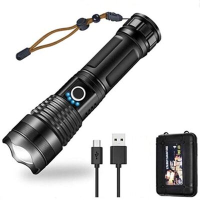 BRINSEA Lampe De Poche Led 10000 Lumens, 5000mah Usb Rechargeable 26650 Batterie Incluse, 5 Modes D'Éclairage, Zoomable, Longue Durée De Travail Torche Tactique Pour Le Camping, La Randonnée, La Chasse, L'Urg - Publicité BRINSEA Lampe De Poche Led 10000 Lumens, 5000mah Usb Rechargeable 26650 Batterie Incluse, 5 Modes D'Éclairage, Zoomable, Longue Durée De Travail Torche Tactique Pour Le Camping, La Randonnée, La Chasse, L'Urg - Publicité