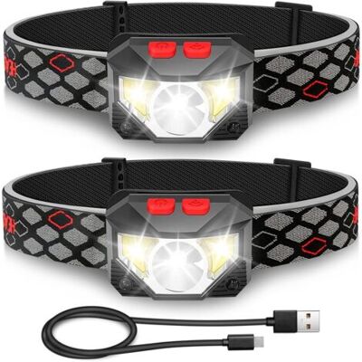 SCORPIO Lampe Frontale Led ,2 Pièces Super Lumineux Capteur De Mouvement Lampe, 1000 Lumens 10 Modes Torches Frontales 1200mah Rechargeable Usb, Lampe Torche Étanche, Camping, Randonnée, Pêche, Travail [class - Publicité SCORPIO Lampe Frontale Led ,2 Pièces Super Lumineux Capteur De Mouvement Lampe, 1000 Lumens 10 Modes Torches Frontales 1200mah Rechargeable Usb, Lampe Torche Étanche, Camping, Randonnée, Pêche, Travail [class - Publicité