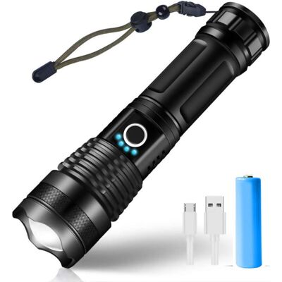BRAST Ymyny Led Usb Rechargeable Ultra Puissante 3000 Lumens Cree Xhp50 Lampe Torche, 5 Modes Ip65 Étanche Militaire Zoomable Pour Camping Randonnée(pile Rechargeable Incluse) - Publicité BRAST Ymyny Led Usb Rechargeable Ultra Puissante 3000 Lumens Cree Xhp50 Lampe Torche, 5 Modes Ip65 Étanche Militaire Zoomable Pour Camping Randonnée(pile Rechargeable Incluse) - Publicité