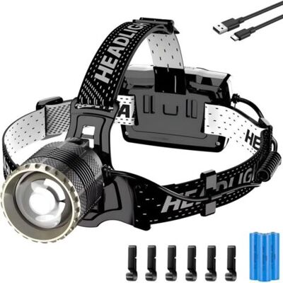 ABYSSE Lampe Frontale Led Usb-c Rechargeable, Ultra Puissante 90000 Lumens 4 Modes Lampe Frontale Avec Capteur, Batterie 9000mah Zoom Ip65 Étanche Angle De 90 ° Réglable Pour Camping En Extérieur - Publicité ABYSSE Lampe Frontale Led Usb-c Rechargeable, Ultra Puissante 90000 Lumens 4 Modes Lampe Frontale Avec Capteur, Batterie 9000mah Zoom Ip65 Étanche Angle De 90 ° Réglable Pour Camping En Extérieur - Publicité