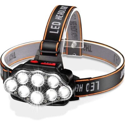 BRAST Lampe Frontale Super Brillante 8 Leds 12000 Lumens - Rechargeable Usb Étanche Réglable - Pour Camping, Pêche, Cave, Jogging, Randonnée - Publicité BRAST Lampe Frontale Super Brillante 8 Leds 12000 Lumens - Rechargeable Usb Étanche Réglable - Pour Camping, Pêche, Cave, Jogging, Randonnée - Publicité