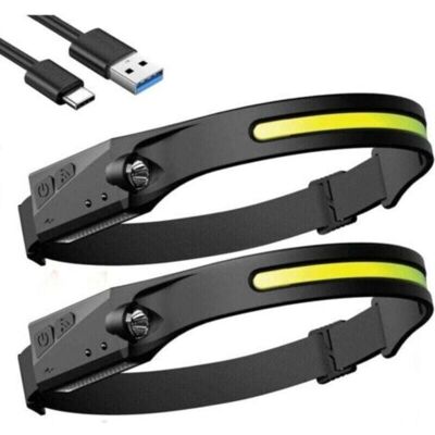 SANS MARQUE Lampe Frontale Led Rechargeable, 2pcs Torches Frontales De Course Étanches, Lampe Frontale Avec Fonction De Capteur Sensible Et 5 Modes, Adaptée À La Randonnée, Camping Et À La Pêche, - Publicité SANS MARQUE Lampe Frontale Led Rechargeable, 2pcs Torches Frontales De Course Étanches, Lampe Frontale Avec Fonction De Capteur Sensible Et 5 Modes, Adaptée À La Randonnée, Camping Et À La Pêche, - Publicité