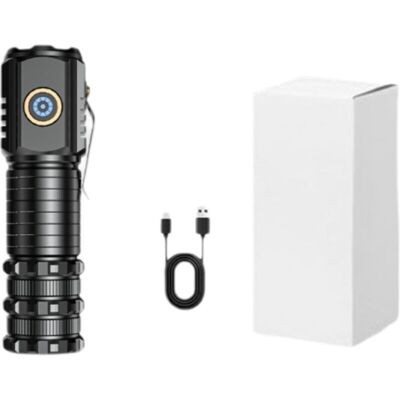Scotch Mini Lampe Torche Haute Intensité 15 W, Rechargeable, En Alliage D'Aluminium, Idéale Pour La Maison, L'Extérieur, La Randonnée, Le Camping Et Les Secours - Publicité Scotch Mini Lampe Torche Haute Intensité 15 W, Rechargeable, En Alliage D'Aluminium, Idéale Pour La Maison, L'Extérieur, La Randonnée, Le Camping Et Les Secours - Publicité