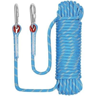 OEM Corde D'Escalade Avec Mousqueton De Sécurité Statique 10mm Corde D'Alpinisme Polyester Sauvetage Pour Randonnée Alpinisme Montagne 3/8 In (10 Mm) X 32 Ft (10 Mètres) - Bleu - Publicité OEM Corde D'Escalade Avec Mousqueton De Sécurité Statique 10mm Corde D'Alpinisme Polyester Sauvetage Pour Randonnée Alpinisme Montagne 3/8 In (10 Mm) X 32 Ft (10 Mètres) - Bleu - Publicité