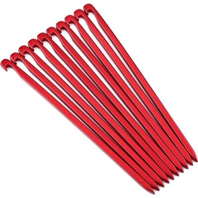 Vision 10 Piquets De Tente De 16 Cm De Long, En Alliage D'Aluminium Robuste Et Léger, Pour Le Camping, La Randonnée Et La Survie En Cas D'Urgence (rouge) - Publicité Vision 10 Piquets De Tente De 16 Cm De Long, En Alliage D'Aluminium Robuste Et Léger, Pour Le Camping, La Randonnée Et La Survie En Cas D'Urgence (rouge) - Publicité