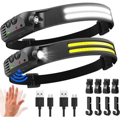 SANS MARQUE Lampe Frontale Led 2000 Lumens – Éclairage 230° – Rechargeable Usb – Capteur De Mouvement – Étanche Ipx5 – Autonomie 3-8h – Poids 0,14 Lb - Publicité SANS MARQUE Lampe Frontale Led 2000 Lumens – Éclairage 230° – Rechargeable Usb – Capteur De Mouvement – Étanche Ipx5 – Autonomie 3-8h – Poids 0,14 Lb - Publicité