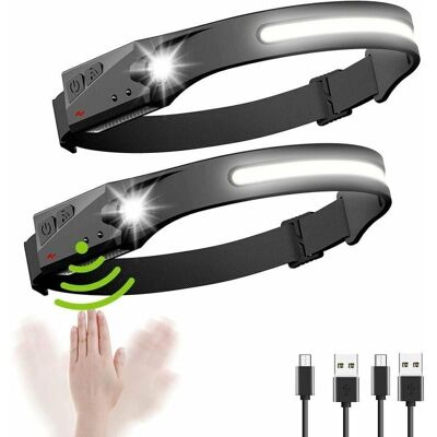 URSUS Lampe Frontale, Lampe Frontale Led Usb Rechargeable Cob Xpe Induction Étanche, 2pcs Torche Frontale Led 5 Modèles D'Éclairage Pour Course, Pêche, Camping, Randonnée, Cyclisme, Lecture - Publicité URSUS Lampe Frontale, Lampe Frontale Led Usb Rechargeable Cob Xpe Induction Étanche, 2pcs Torche Frontale Led 5 Modèles D'Éclairage Pour Course, Pêche, Camping, Randonnée, Cyclisme, Lecture - Publicité