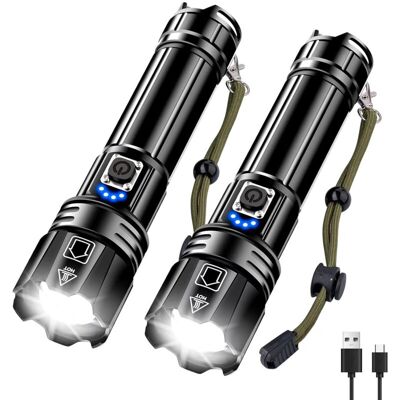 OEM Lampe Torche Led Rechargeable 500 000 Lumens, Lampe Torche Led Ultra-lumineuse Xhp70.2 Avec 5 Modes, Zoom Et Étanchéité Ipx7, Lampes Torches Tactiques Pour Le Camping, La Randonnée Et Les Situations D - Publicité OEM Lampe Torche Led Rechargeable 500 000 Lumens, Lampe Torche Led Ultra-lumineuse Xhp70.2 Avec 5 Modes, Zoom Et Étanchéité Ipx7, Lampes Torches Tactiques Pour Le Camping, La Randonnée Et Les Situations D - Publicité