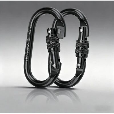 Vision Mousqueton D'Escalade, Porte-clés En Acier Allié (2 Pièces), Mousqueton Tactique À Ressort De 25 Kn (2500 Kg), Noir, Pour L'Alpinisme, La Balançoire Et L'Escalade. Publicité Vision Mousqueton D'Escalade, Porte-clés En Acier Allié (2 Pièces), Mousqueton Tactique À Ressort De 25 Kn (2500 Kg), Noir, Pour L'Alpinisme, La Balançoire Et L'Escalade. Publicité