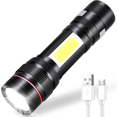 Melissa Lampe Torche Led Rechargeable, 800lm Lampe De Poche 3 Modes & Zoomable, Lampe Tactique Cob Portable Pour Enfant Cadeau/camping/randonnée/urgence/atelier/coupure De Couran (1 Pc) [classe Énergétique A+ - Publicité Melissa Lampe Torche Led Rechargeable, 800lm Lampe De Poche 3 Modes & Zoomable, Lampe Tactique Cob Portable Pour Enfant Cadeau/camping/randonnée/urgence/atelier/coupure De Couran (1 Pc) [classe Énergétique A+ - Publicité