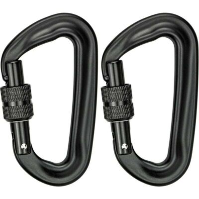 BRINSEA 2pcs Mousqueton Escalade 12kn (1200kg) Robustes Mousqueton Aluminium Mousqueton À Verrouillage En Forme De D Pour Hamacs Balançoire De Yoga Camping Porte-clés Chiens De Serrure - Publicité BRINSEA 2pcs Mousqueton Escalade 12kn (1200kg) Robustes Mousqueton Aluminium Mousqueton À Verrouillage En Forme De D Pour Hamacs Balançoire De Yoga Camping Porte-clés Chiens De Serrure - Publicité