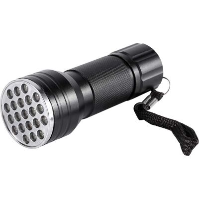Vision Lampe Torche Uv, 21 Led, 395 Nm, Lumière Violette, Détecteur De Billets Et De Cartes De Crédit, Boîtier Noir - Publicité Vision Lampe Torche Uv, 21 Led, 395 Nm, Lumière Violette, Détecteur De Billets Et De Cartes De Crédit, Boîtier Noir - Publicité