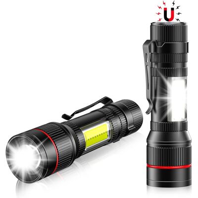 OEM Petite Lampe Torche Led 2 Pièces, Aimant & Cob, 1500 Lumens Mini Lampes Poche Usb Rechargeable Avec Clip Acier, 3 Modes, Portable Ipx5 Étanche Pour Camping, Randonnée, Réparations - Publicité OEM Petite Lampe Torche Led 2 Pièces, Aimant & Cob, 1500 Lumens Mini Lampes Poche Usb Rechargeable Avec Clip Acier, 3 Modes, Portable Ipx5 Étanche Pour Camping, Randonnée, Réparations - Publicité