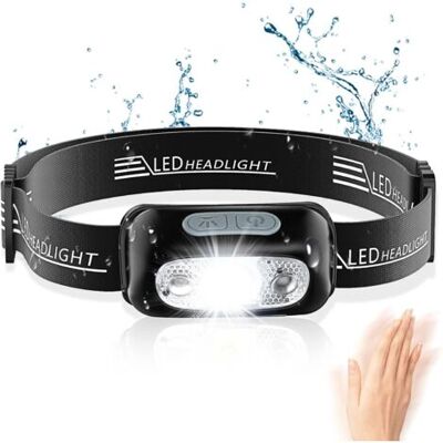 SCORPIO Lampe Frontale, Puissante Lampe Frontale À Led Avec Détecteur De Mouvement, Étanche Ipx6, 4 Modes D'Éclairage, Lampe Frontale Professionnelle Rechargeable Par Usb Pour Le Camping, La Randonnée, La Cou - Publicité SCORPIO Lampe Frontale, Puissante Lampe Frontale À Led Avec Détecteur De Mouvement, Étanche Ipx6, 4 Modes D'Éclairage, Lampe Frontale Professionnelle Rechargeable Par Usb Pour Le Camping, La Randonnée, La Cou - Publicité
