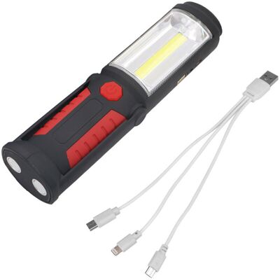 MOXIE Lampe Torche Led Rechargeable Mains-libres 3w Baladeuse À Led Cob 2 En 1 Lampe De Poche Pour Camping/randonée/auto/garage/atelier, Deux Modes D'Allumage, Rouge - Publicité MOXIE Lampe Torche Led Rechargeable Mains-libres 3w Baladeuse À Led Cob 2 En 1 Lampe De Poche Pour Camping/randonée/auto/garage/atelier, Deux Modes D'Allumage, Rouge - Publicité