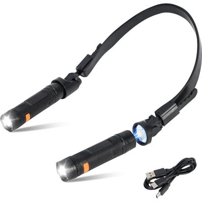 Vision Lampe De Lecture Rechargeable Pour Le Cou Avec Tête Magnétique Amovible, Inclinaison Flexible À 120°, Led Ultra-lumineuse, Idéale Pour Les Réparations Et Le Camping. Publicité Vision Lampe De Lecture Rechargeable Pour Le Cou Avec Tête Magnétique Amovible, Inclinaison Flexible À 120°, Led Ultra-lumineuse, Idéale Pour Les Réparations Et Le Camping. Publicité