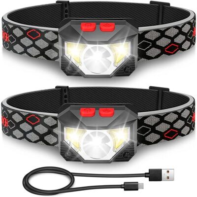 Melissa Lampe Frontale Led ,2 Pièces Super Lumineux Capteur De Mouvement Lampe, 1000 Lumens 10 Modes Torches Frontales 1200mah Rechargeable Usb, Lampe Torche Étanche, Camping, Randonnée, Pêche, Travail [class - Publicité Melissa Lampe Frontale Led ,2 Pièces Super Lumineux Capteur De Mouvement Lampe, 1000 Lumens 10 Modes Torches Frontales 1200mah Rechargeable Usb, Lampe Torche Étanche, Camping, Randonnée, Pêche, Travail [class - Publicité