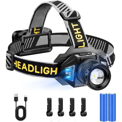 OEM Lampe Frontale Led Rechargeable, Super Lumineuse, 120 000 Lumens, Avec 12 Modes, Capteur Et Étanchéité Ipx7, Réglable À 90 °, Pour Le Camping, La Pêche - Publicité OEM Lampe Frontale Led Rechargeable, Super Lumineuse, 120 000 Lumens, Avec 12 Modes, Capteur Et Étanchéité Ipx7, Réglable À 90 °, Pour Le Camping, La Pêche - Publicité