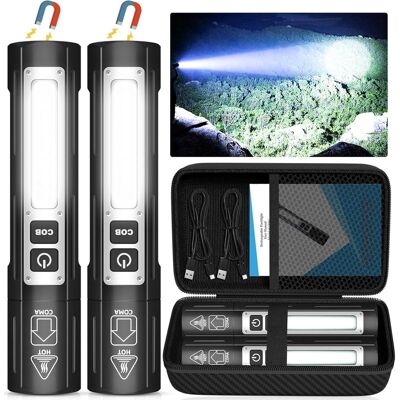 Vision Lampes De Poche Rechargeables Haute Luminosité – Petite Lampe De Poche Magnétique Ultra Lumineuse, Torche Tactique Led 8 Modes Pour Le Camping (2 Pièces, Noir Pur) - Publicité Vision Lampes De Poche Rechargeables Haute Luminosité – Petite Lampe De Poche Magnétique Ultra Lumineuse, Torche Tactique Led 8 Modes Pour Le Camping (2 Pièces, Noir Pur) - Publicité
