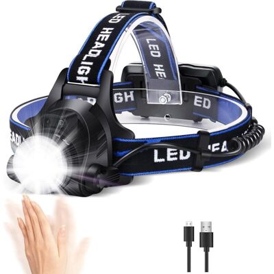 MOXIE Lampe Frontale Led Puissante Rechargeable Torche Frontale Lampe Phare Orientable 3 Modes Led Frontale Avec Câble Usb Et 2 Piles 18650 Pour Peche Vélo Randonnée Course Camping - Publicité MOXIE Lampe Frontale Led Puissante Rechargeable Torche Frontale Lampe Phare Orientable 3 Modes Led Frontale Avec Câble Usb Et 2 Piles 18650 Pour Peche Vélo Randonnée Course Camping - Publicité
