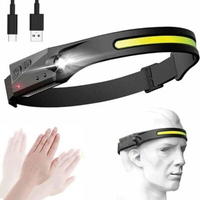 URSUS Lampe Frontale, 5 Modes Cob Xpe Étanche Mouvement Led Lampe Frontale Usb Rechargeable Avec Capteur Sensible, Lampe Frontale Puissante, Lampe De Poche, pour Course, Camping, Cyclisme, - Publicité URSUS Lampe Frontale, 5 Modes Cob Xpe Étanche Mouvement Led Lampe Frontale Usb Rechargeable Avec Capteur Sensible, Lampe Frontale Puissante, Lampe De Poche, pour Course, Camping, Cyclisme, - Publicité