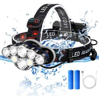 SCORPIO Lampe Frontale, Lampe Frontale Rechargeable Usb,torches Frontale Puissante 8 Led,réglable 8 Modes D'Éclairage, Étanche Lampe De Poche Pour Camping, Escalade, Randonnée, Pêche,course À Pied - Publicité SCORPIO Lampe Frontale, Lampe Frontale Rechargeable Usb,torches Frontale Puissante 8 Led,réglable 8 Modes D'Éclairage, Étanche Lampe De Poche Pour Camping, Escalade, Randonnée, Pêche,course À Pied - Publicité