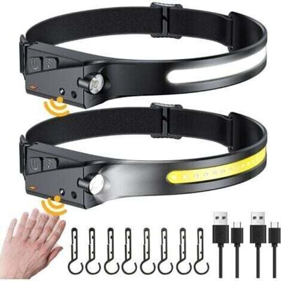 SCORPIO Lampe Frontale Led Rechargeable, Lampe Frontale Légère Et Étanche Avec 8 Clips, 230°ultra Grand Angle 350 Lm Lampe Frontale Led Avec Capteur Pour Enfants Adultes Camping Jogging 2 Pièces [classe Énerg - Publicité SCORPIO Lampe Frontale Led Rechargeable, Lampe Frontale Légère Et Étanche Avec 8 Clips, 230°ultra Grand Angle 350 Lm Lampe Frontale Led Avec Capteur Pour Enfants Adultes Camping Jogging 2 Pièces [classe Énerg - Publicité