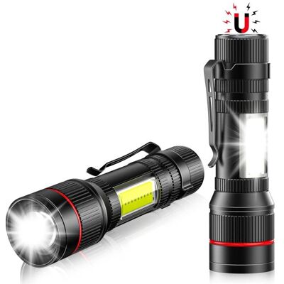 MOXIE Petite Lampe Torche Led 2 Pièces, Aimant & Cob, Mini Lampes De Poche Usb Rechargeable Avec Clip En Acier, 3 Modes,étanche Pour Camping - Publicité MOXIE Petite Lampe Torche Led 2 Pièces, Aimant & Cob, Mini Lampes De Poche Usb Rechargeable Avec Clip En Acier, 3 Modes,étanche Pour Camping - Publicité