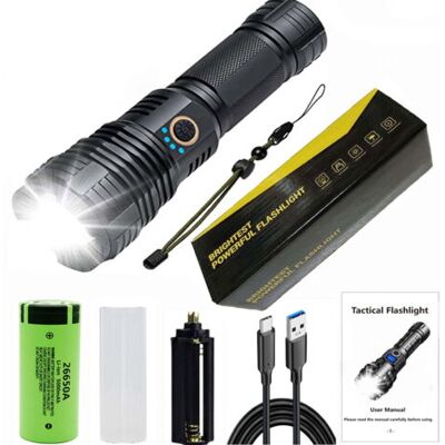 SCORPIO Lampes De Poche Rechargeables, Lampe De Poche Led Haute Puissance, Lampe De Poche Tactique Puissante Xhp70.2 Avec Zoom, 5 Modes, Ipx7 Étanche, Lampe De Poche Pour Le Camping, La Randonnée, Les Urgence - Publicité SCORPIO Lampes De Poche Rechargeables, Lampe De Poche Led Haute Puissance, Lampe De Poche Tactique Puissante Xhp70.2 Avec Zoom, 5 Modes, Ipx7 Étanche, Lampe De Poche Pour Le Camping, La Randonnée, Les Urgence - Publicité