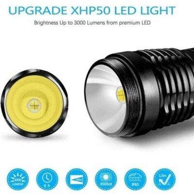 SANS MARQUE Torche Lampe De Poche, Led Usb Rechargeable Ultra Puissante 3000 Lumens Cree Xhp50 Lampe Torche, 5 Modes Ip65 Étanche Militaire Zoomable Pour Camping Randonnée(18650 Pile Rechargeable Incluse) - Publicité SANS MARQUE Torche Lampe De Poche, Led Usb Rechargeable Ultra Puissante 3000 Lumens Cree Xhp50 Lampe Torche, 5 Modes Ip65 Étanche Militaire Zoomable Pour Camping Randonnée(18650 Pile Rechargeable Incluse) - Publicité