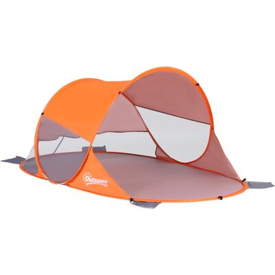 FLAMMKRAFT Tente De Plage Pop-up Automatique Instantanée Orange, Abri Pliable Avec Protection Uv, Fenêtre Arrière, Idéal Pour Le Camping Et La Plage. Publicité FLAMMKRAFT Tente De Plage Pop-up Automatique Instantanée Orange, Abri Pliable Avec Protection Uv, Fenêtre Arrière, Idéal Pour Le Camping Et La Plage. Publicité
