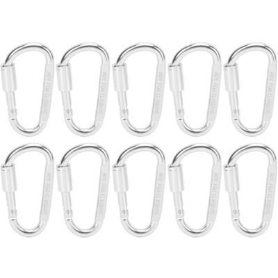ABYSSE Lot De 10 Mousquetons Robustes En Aluminium Avec Anneau En D Pour L'Escalade Et Le Camping - Publicité ABYSSE Lot De 10 Mousquetons Robustes En Aluminium Avec Anneau En D Pour L'Escalade Et Le Camping - Publicité