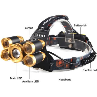 ABYSSE Lampe Frontale,phare De Lumière Forte Extérieur Phare 5led Phare D'Avion Zoom Rechargeable Usb - Publicité ABYSSE Lampe Frontale,phare De Lumière Forte Extérieur Phare 5led Phare D'Avion Zoom Rechargeable Usb - Publicité