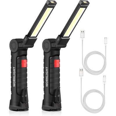 BRAST Ymyny Lampe Torche Rechargeable Usb Torche Led Travail Lumière Portable Magnétique Crochet Suspendu Pour Lampe De Réparation De Camping En Plein Air (2pcs Petit) - Publicité BRAST Ymyny Lampe Torche Rechargeable Usb Torche Led Travail Lumière Portable Magnétique Crochet Suspendu Pour Lampe De Réparation De Camping En Plein Air (2pcs Petit) - Publicité