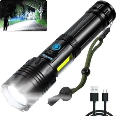 OEM Lampe Torche Led Ultra Puissante, Lampe De Poche Rechargeable, Lampe Torche Tactique Militaire Puissante, Ipx6 Étanche, 7 Modes D'Éclairage Pour Camping Randonnée,et Urgences - Publicité OEM Lampe Torche Led Ultra Puissante, Lampe De Poche Rechargeable, Lampe Torche Tactique Militaire Puissante, Ipx6 Étanche, 7 Modes D'Éclairage Pour Camping Randonnée,et Urgences - Publicité