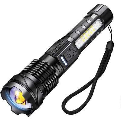 Scotch A76 Lampe Torche Led Ultra Puissante 20000 Lmens Lampe De Poche Usb Rechargeable 7 Modes Lampe Torche Tactique Avec Clip Pour Camping Randonnée Urgence - Publicité Scotch A76 Lampe Torche Led Ultra Puissante 20000 Lmens Lampe De Poche Usb Rechargeable 7 Modes Lampe Torche Tactique Avec Clip Pour Camping Randonnée Urgence - Publicité