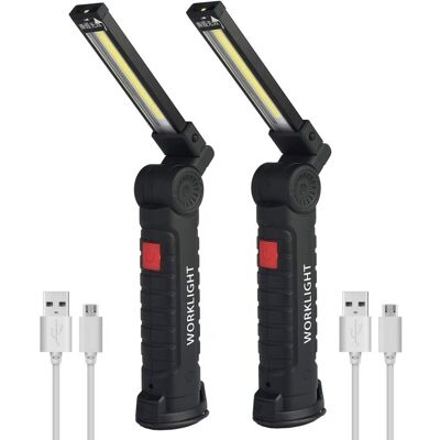 Melissa 2 X Lampe De Travail Cob Baladeuse Led Rechargeable Lampe Atelier Cob Torche Lampe De Poche Lampe De Travail Baladeuse Led Avec Base Magnétique Lampe D'Inspection Pour Randonnée, Camping - Publicité Melissa 2 X Lampe De Travail Cob Baladeuse Led Rechargeable Lampe Atelier Cob Torche Lampe De Poche Lampe De Travail Baladeuse Led Avec Base Magnétique Lampe D'Inspection Pour Randonnée, Camping - Publicité