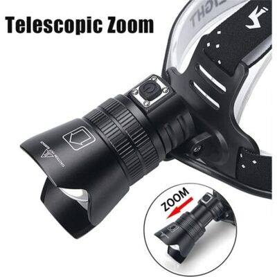 ABYSSE Lampe Frontale Led Rechargeable, Zoomabletorche Frontale Avec 3 Modes, Lampe Frontale Étanche Pour Chasse, Pêche, Camping - Publicité ABYSSE Lampe Frontale Led Rechargeable, Zoomabletorche Frontale Avec 3 Modes, Lampe Frontale Étanche Pour Chasse, Pêche, Camping - Publicité