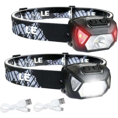 BRAST Lot De 2 Lampes Frontales Led Rechargeables, 300 Lumens, Lumière Blanche Et Rouge, 6 Modes D'Éclairage Ipx4, Adaptées Pour Le Cyclisme, Le Camping, La Randonnée, Le Bricolage – Lot De 2 - Publicité BRAST Lot De 2 Lampes Frontales Led Rechargeables, 300 Lumens, Lumière Blanche Et Rouge, 6 Modes D'Éclairage Ipx4, Adaptées Pour Le Cyclisme, Le Camping, La Randonnée, Le Bricolage – Lot De 2 - Publicité
