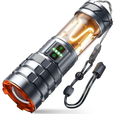 Vision Lampe Torche Led Ultra-puissante De 2000 Lumens, Rechargeable Et Étanche, Idéale Pour Le Camping, La Randonnée Et Les Situations D'Urgence. Publicité Vision Lampe Torche Led Ultra-puissante De 2000 Lumens, Rechargeable Et Étanche, Idéale Pour Le Camping, La Randonnée Et Les Situations D'Urgence. Publicité