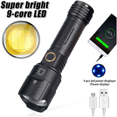 Scotch Lampe Torche Led Xhp100 Rechargeable De 12000 Lumens, Superpuissance, Lampe De Poche Tactique Zoomable 5 Modes Torches Portatives Torche Usb Pour Camping En Plein Air - Publicité Scotch Lampe Torche Led Xhp100 Rechargeable De 12000 Lumens, Superpuissance, Lampe De Poche Tactique Zoomable 5 Modes Torches Portatives Torche Usb Pour Camping En Plein Air - Publicité