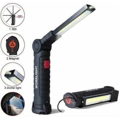 SANS MARQUE Lampe De Travail Led Rechargeable Avec 800 Lumens, Base Magnétique, 5 Modes Pour Garage, Camping, Urgences, Lampe Torche Baladeuse Led. Publicité SANS MARQUE Lampe De Travail Led Rechargeable Avec 800 Lumens, Base Magnétique, 5 Modes Pour Garage, Camping, Urgences, Lampe Torche Baladeuse Led. Publicité