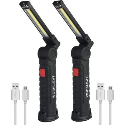 SCORPIO 2 X Lampe De Travail Cob Baladeuse Led Rechargeable Lampe Atelier Cob Torche Lampe De Poche Lampe De Travail Baladeuse Led Avec Base Magnétique Lampe D'Inspection Pour Randonnée, Camping - Publicité SCORPIO 2 X Lampe De Travail Cob Baladeuse Led Rechargeable Lampe Atelier Cob Torche Lampe De Poche Lampe De Travail Baladeuse Led Avec Base Magnétique Lampe D'Inspection Pour Randonnée, Camping - Publicité
