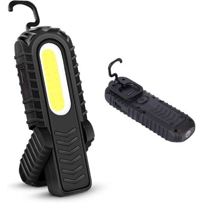 BRAST Ymyny Rechargeable Led Work Light, 5w Cob Front Led Inspection Lights With Hook And Magnetic Base For Car, Camping, Emergency (black) - Publicité BRAST Ymyny Rechargeable Led Work Light, 5w Cob Front Led Inspection Lights With Hook And Magnetic Base For Car, Camping, Emergency (black) - Publicité