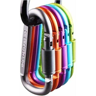 OEM Lot De 6 Mousquetons À Anneau En D Verrouillable En Aluminium Pour Camping, Voyage, Pêche, Randonnée.-dou - Publicité OEM Lot De 6 Mousquetons À Anneau En D Verrouillable En Aluminium Pour Camping, Voyage, Pêche, Randonnée.-dou - Publicité