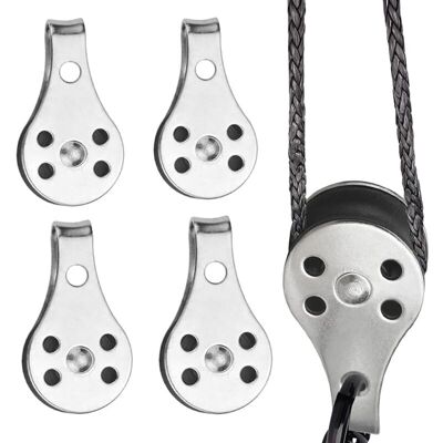 FANGMEDIA 4 Pièces Double Inox Pivotant Poulie, Poulies À Bloc Unique, Bloc Poulie Simple En Acier Inoxydable, Pour Les Grands Kayaks, Canoës, Usines, Bâtiments, Etc - Publicité FANGMEDIA 4 Pièces Double Inox Pivotant Poulie, Poulies À Bloc Unique, Bloc Poulie Simple En Acier Inoxydable, Pour Les Grands Kayaks, Canoës, Usines, Bâtiments, Etc - Publicité