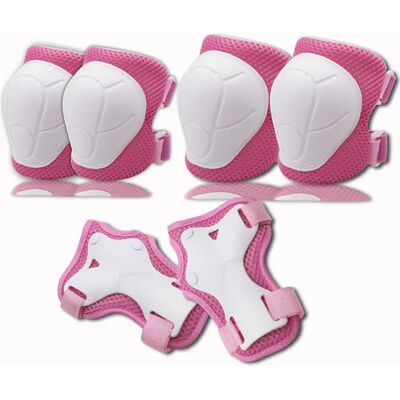 OEM Ensemble D'Équipement De Protection Pour Enfants - Genouillères De Patinage En Ligne Pour Enfants (blanches Et Roses) - Publicité OEM Ensemble D'Équipement De Protection Pour Enfants - Genouillères De Patinage En Ligne Pour Enfants (blanches Et Roses) - Publicité