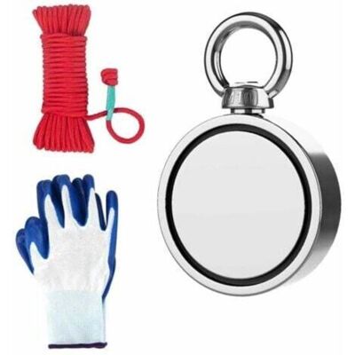 OEM Double Faces Aimant Néodyme Avec Corde Gants. 345kg Extrêmement Traction Puissant Rond Pêche Aimants Idéale Pour Pêche À L'Aimant Et Chasse Au Trésor - Diamètre 67mm Thsinde - Publicité OEM Double Faces Aimant Néodyme Avec Corde Gants. 345kg Extrêmement Traction Puissant Rond Pêche Aimants Idéale Pour Pêche À L'Aimant Et Chasse Au Trésor - Diamètre 67mm Thsinde - Publicité